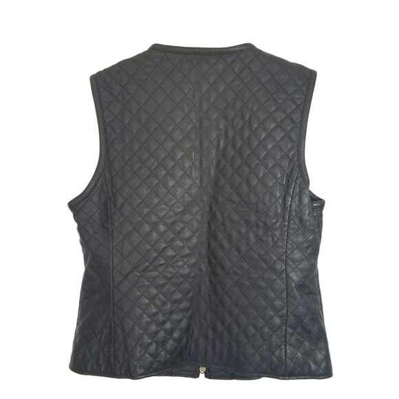 Caslon Leather Vest Quilted w/ Reversible Zipper - Picture 2 of 14